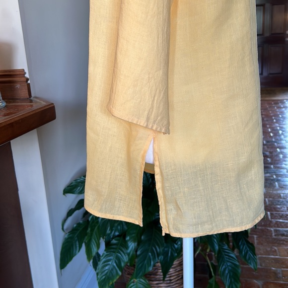 Eileen Fisher Irish linen sequin trim split-neck tunic szM - Picture 8 of 15